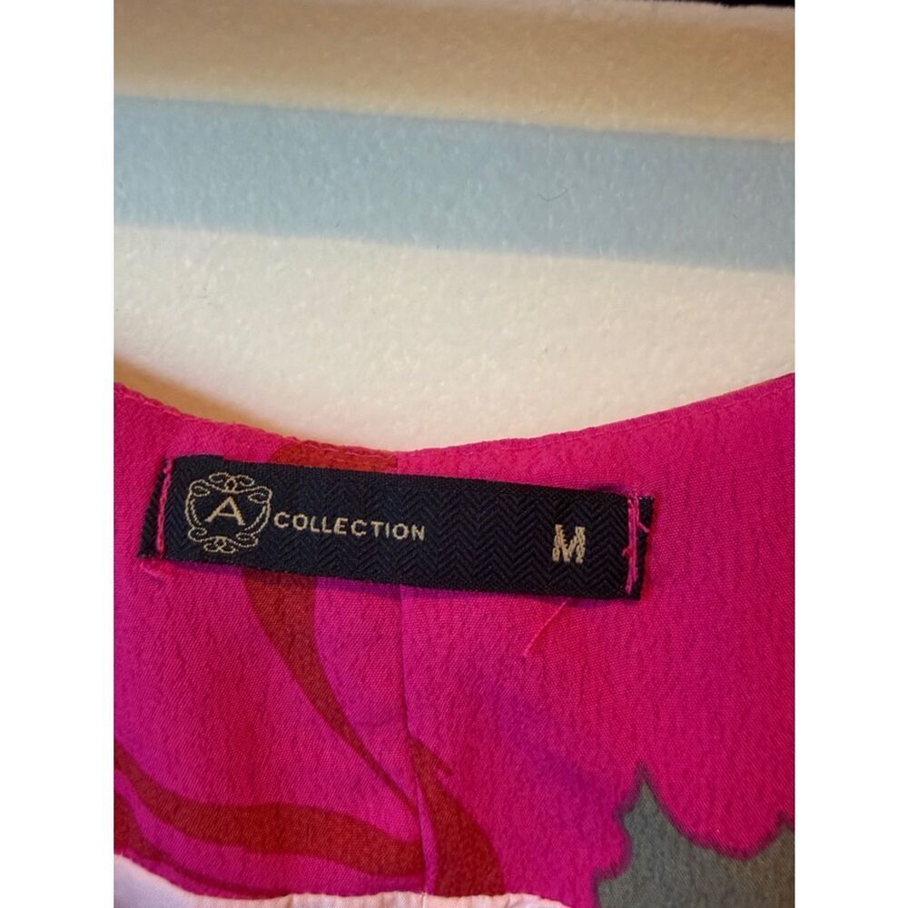 Bright Fuchsia Floral Ruffle Slip Dress - Picture 4 of 5